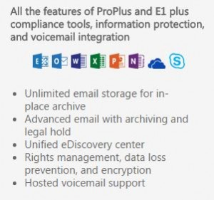 Office 365 E3 features